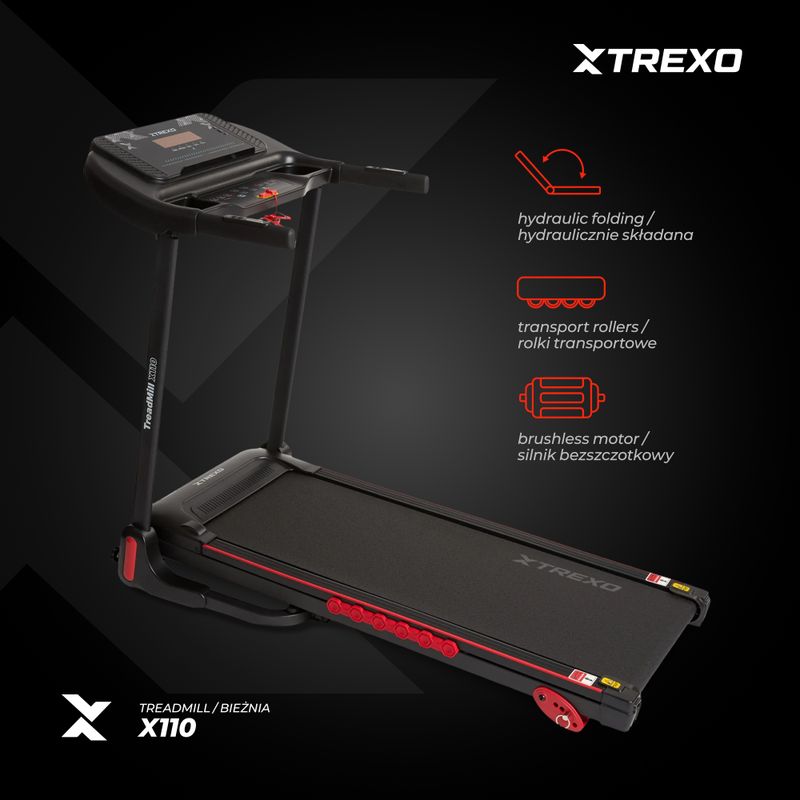 XTREXO X110 elektrisches Laufband schwarz 14