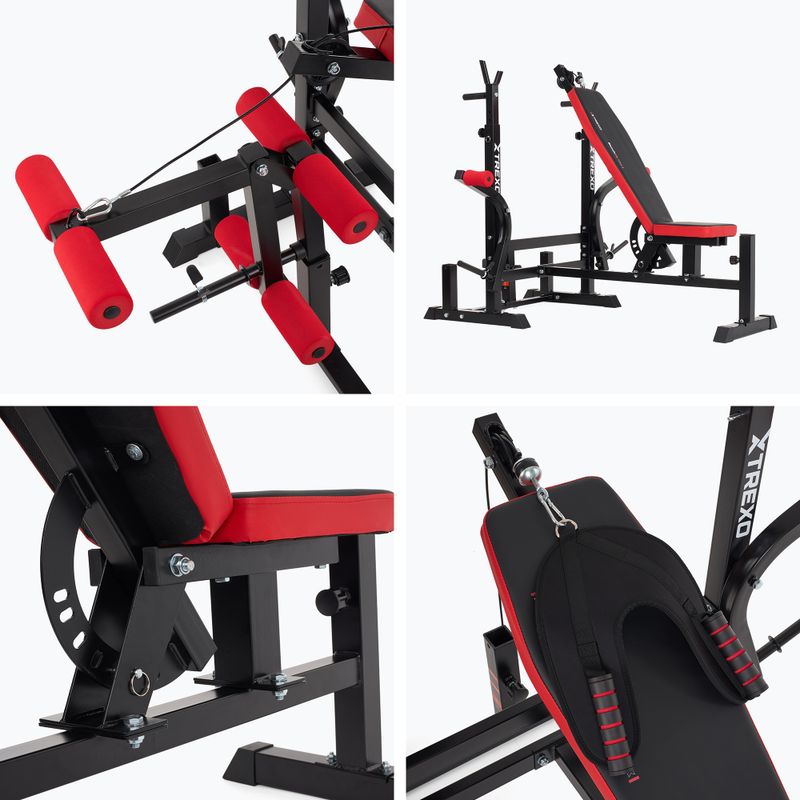 XTREXO BenchFit Max Trainingsbank mit Ständer und Gebetsstange schwarz 14
