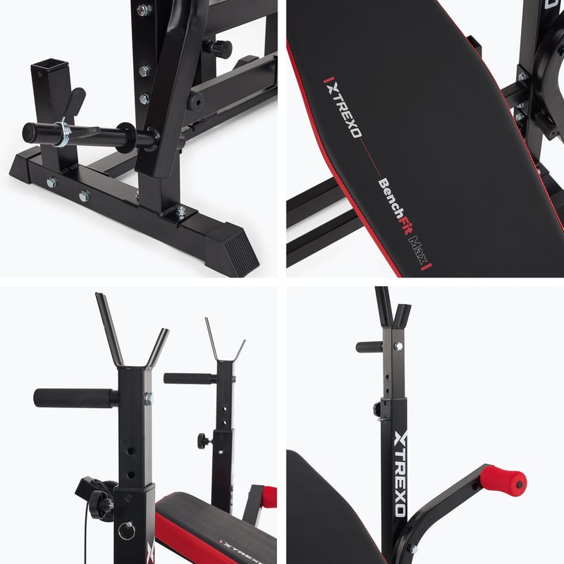 XTREXO BenchFit Max Trainingsbank mit Ständer und Gebetsstange schwarz 16