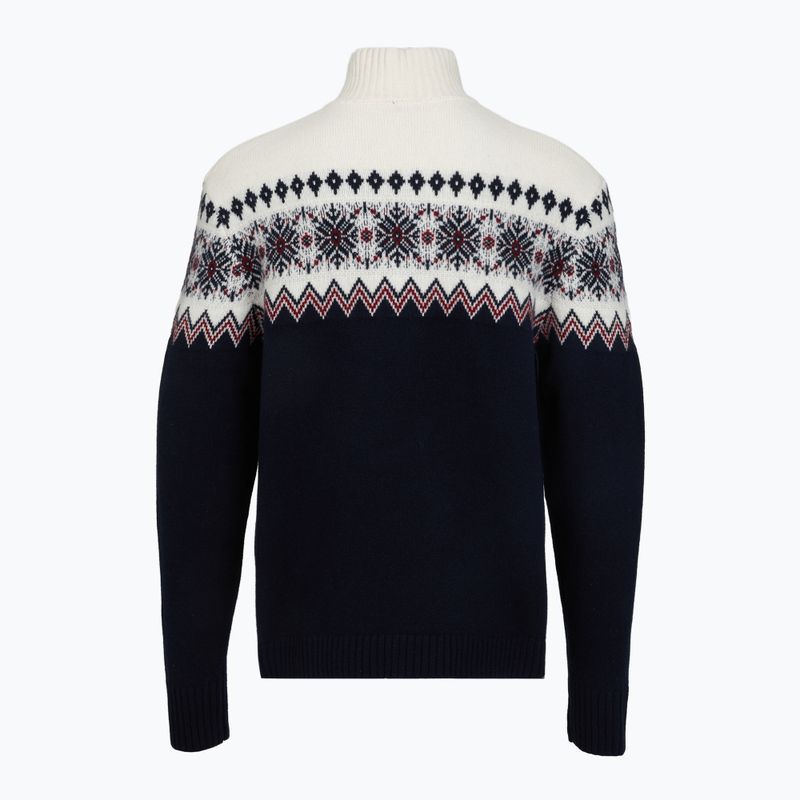 Herrenpullover Woolcano SWT1091 Granatowy/Kremowy 2