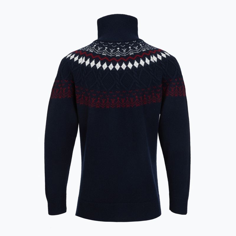Herrenpullover Woolcano SWT1093 Granatrowy/Kremowy 2