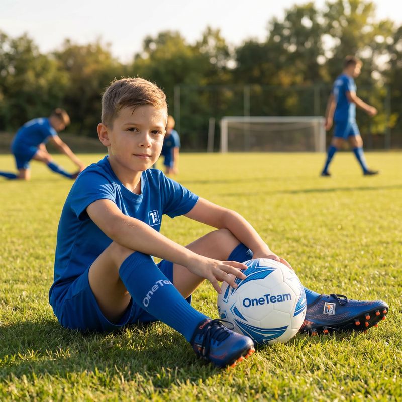 Kinder-Fußballset OneTeam Precision Set Trikot und Shorts blau 15