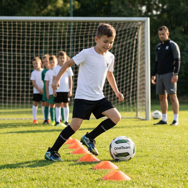 Kinder-Fußballset OneTeam Precision Set Trikot und Shorts weiß 14
