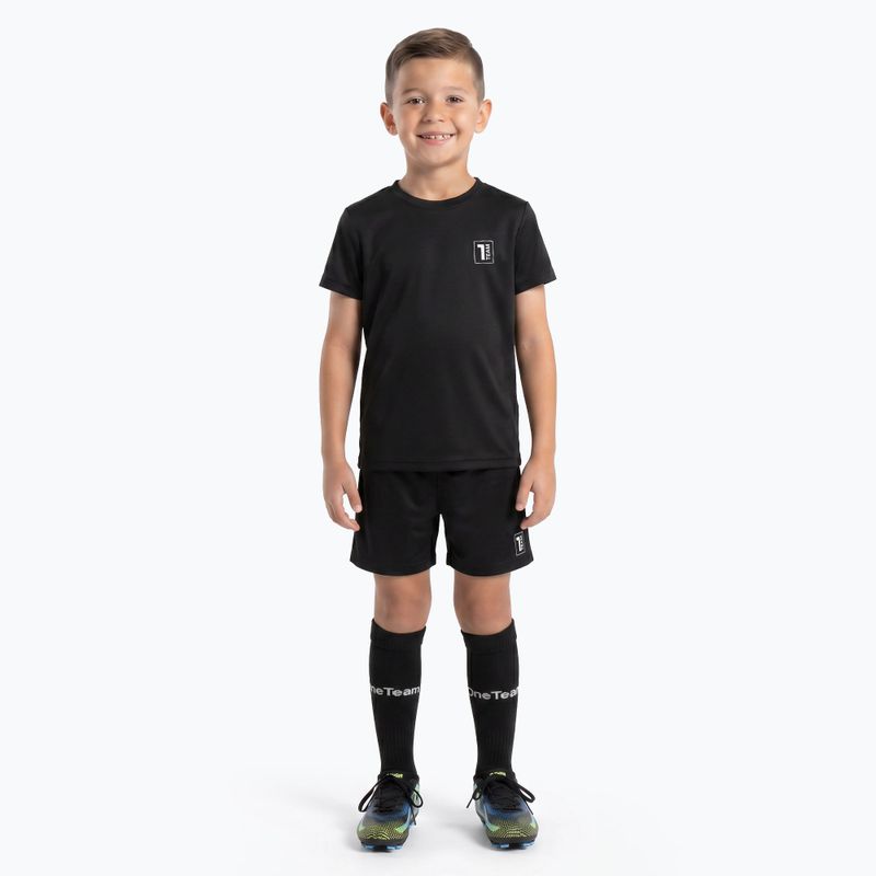 Kinder-Fußballset OneTeam Precision Set Trikot und Shorts schwarz
