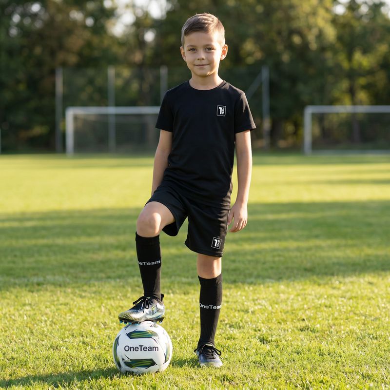 Kinder-Fußballset OneTeam Precision Set Trikot und Shorts schwarz 13