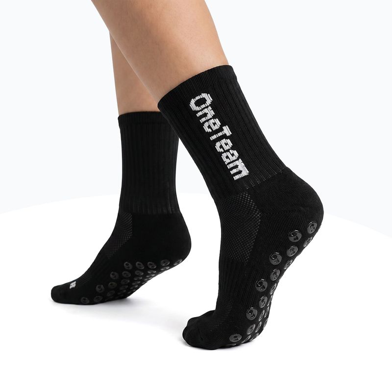 Kinder-Fußballsocken OneTeam Precision Grip non-slip 2-pack black 2