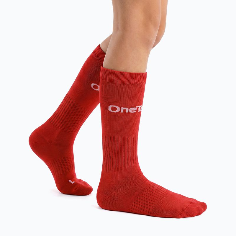 Kinder-Fußballsocken OneTeam Precision football socks Set 2-pack rot 2