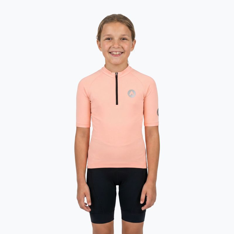 Kinder-Fahrradtrikot ATTABO TEVRA JR mit kurzem Reißverschluss, rosa