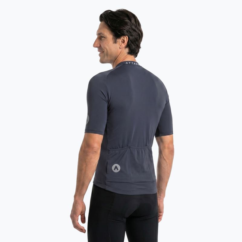 Herren-Fahrradtrikot ATTABO TEVRA mit kurzem Reißverschluss, schwarz 2