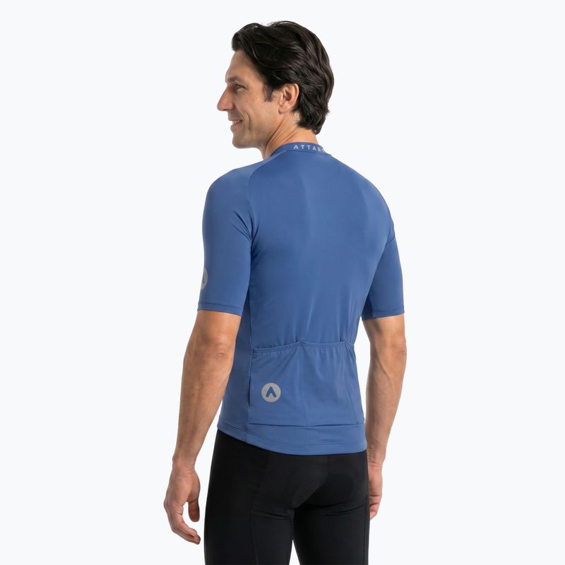Herren-Fahrradtrikot ATTABO TEVRA mit kurzem Reißverschluss, marineblau 2