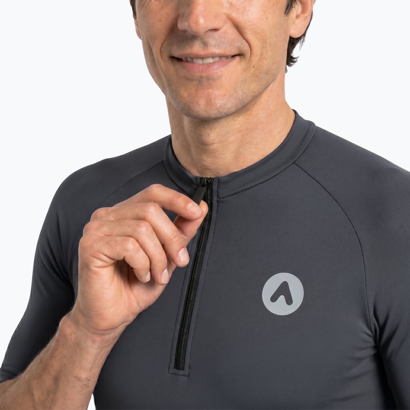 Herren-Fahrradtrikot ATTABO TEVRA mit kurzem Reißverschluss, schwarz 3