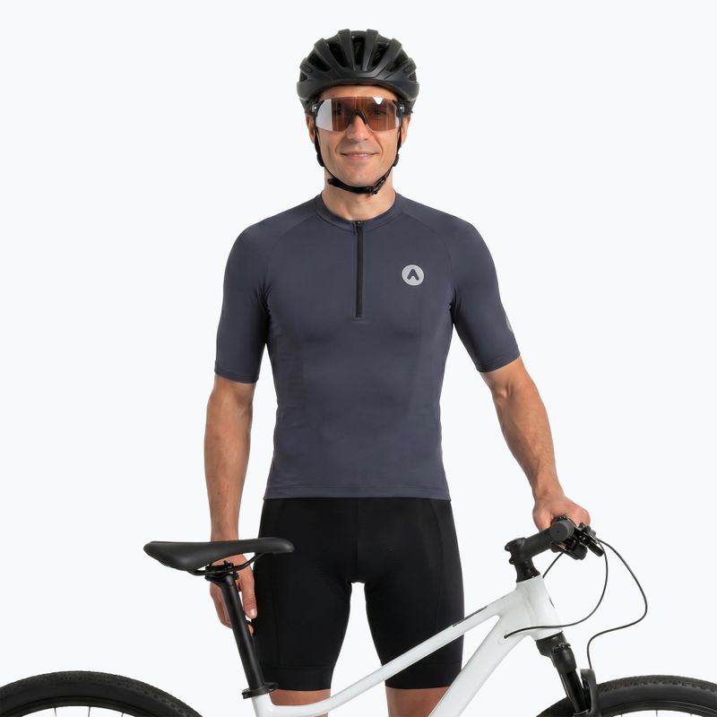 Herren-Fahrradtrikot ATTABO TEVRA mit kurzem Reißverschluss, schwarz 5