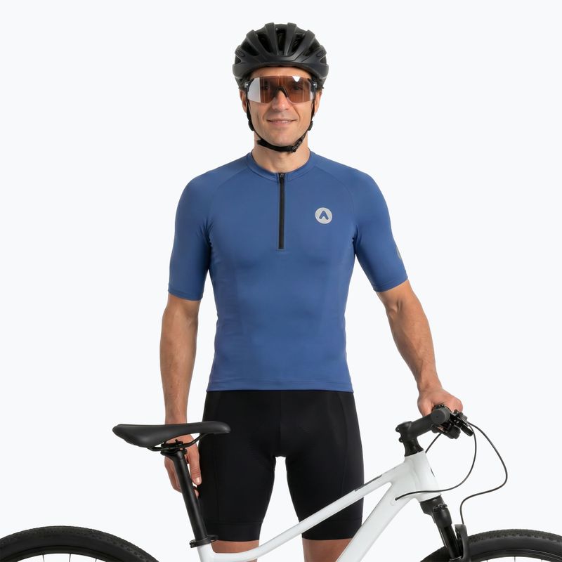 Herren-Fahrradtrikot ATTABO TEVRA mit kurzem Reißverschluss, marineblau 5