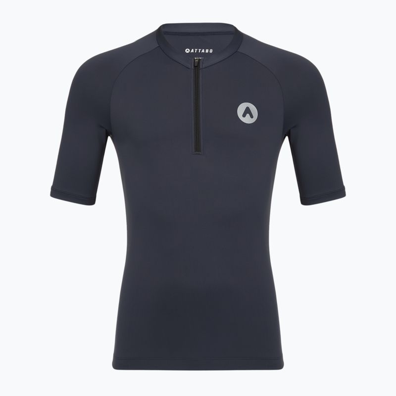 Herren-Fahrradtrikot ATTABO TEVRA mit kurzem Reißverschluss, schwarz 8