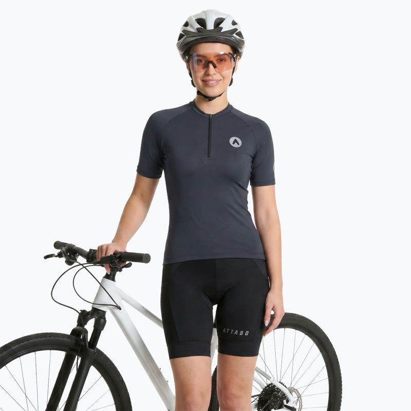 Damen Fahrradtrikot ATTABO TEVRA mit kurzem Reißverschluss schwarz 5