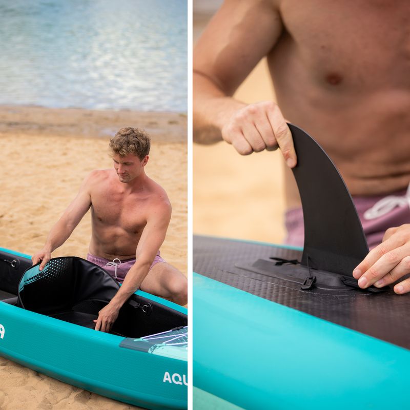 AQUASTIC Cortez 13'9" 420 cm grünes aufblasbares 2-Personen-Hochdruck-Kajak 19