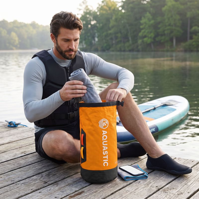Wasserdichter Packsack AQUASTIC Dry Bag 8 l Nylon/TPU Orange 3