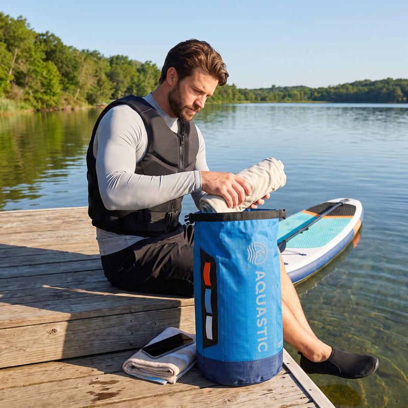 Wasserdichter Packsack AQUASTIC Dry Bag 13 l Nylon/TPU Blau 4