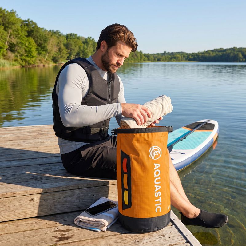 Wasserdichter Packsack AQUASTIC Dry Bag 13 l Nylon/TPU Orange 4