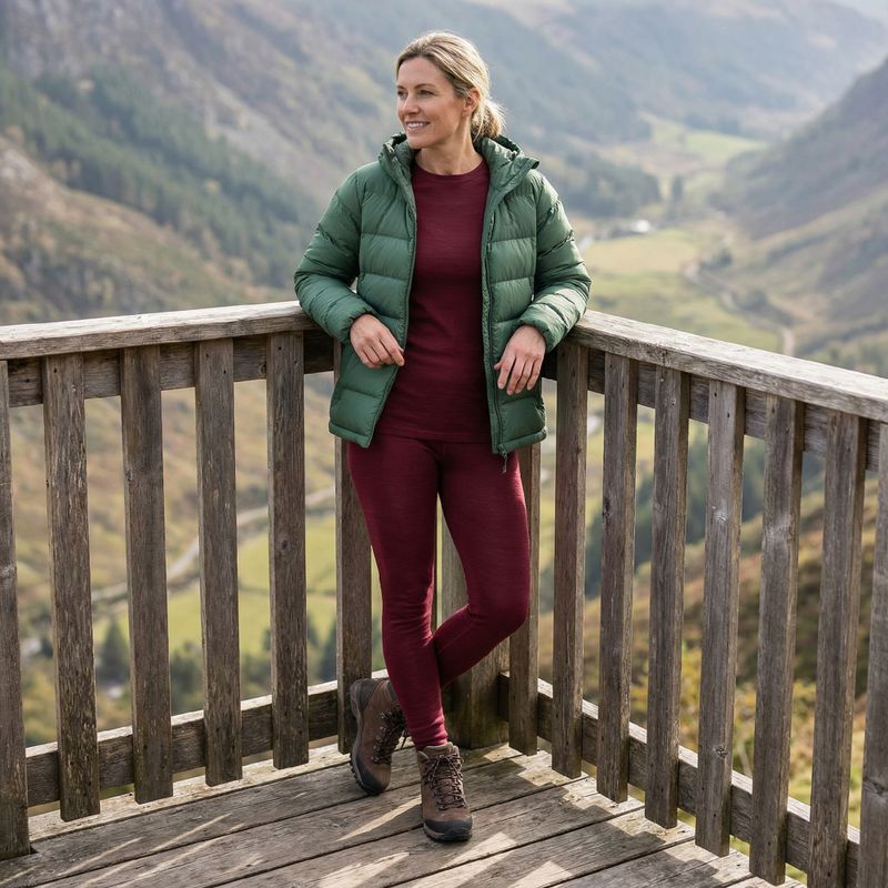 Damen Thermo-Unterwäsche-Set WOOLCANO Merino SET0543 burgundy 8