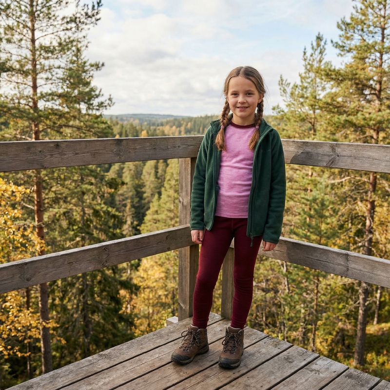 Kinder Thermo-Unterwäsche-Set WOOLCANO Merino SET0982 purple 7