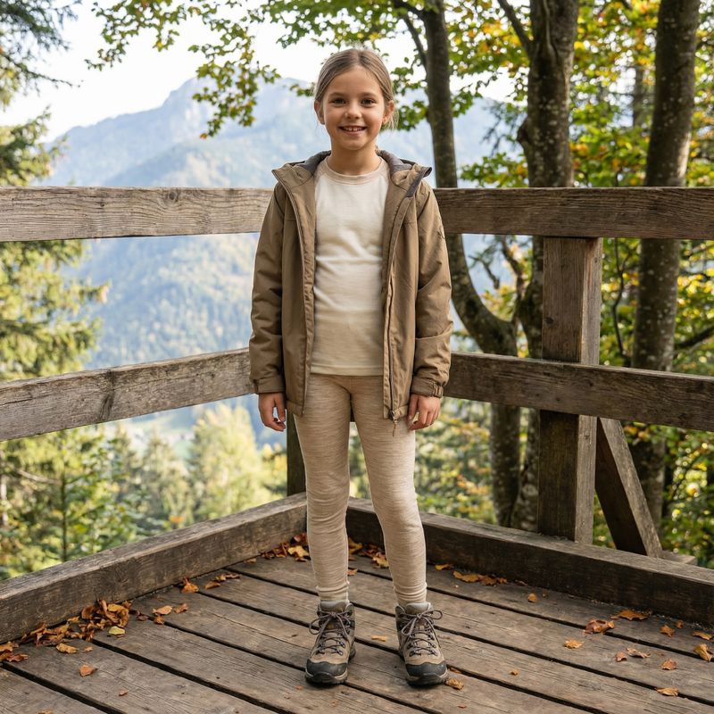 Kinder Thermounterwäsche-Set WOOLCANO Merino SET0982 beige 7