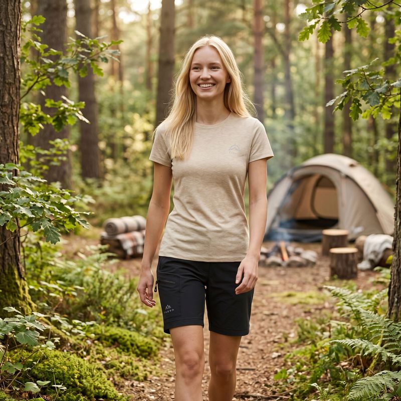 Damen-Trekkingshirt KADVA Merivra merino beige 5