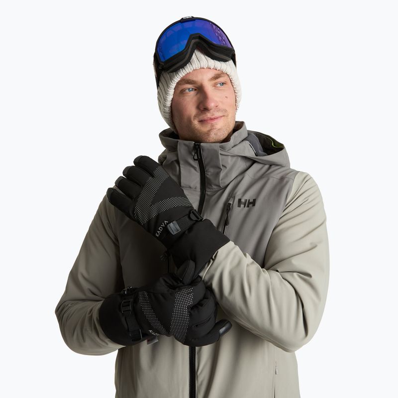 Skihandschuhe KADVA Mountain Flow Pro Leder 3M Thinsulate schwarz