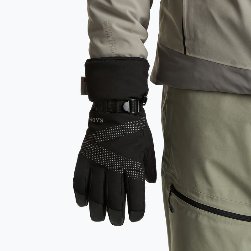Skihandschuhe KADVA Mountain Flow Pro Leder 3M Thinsulate schwarz 3