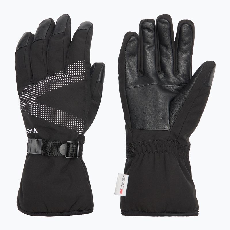 Skihandschuhe KADVA Mountain Flow Pro Leder 3M Thinsulate schwarz 7