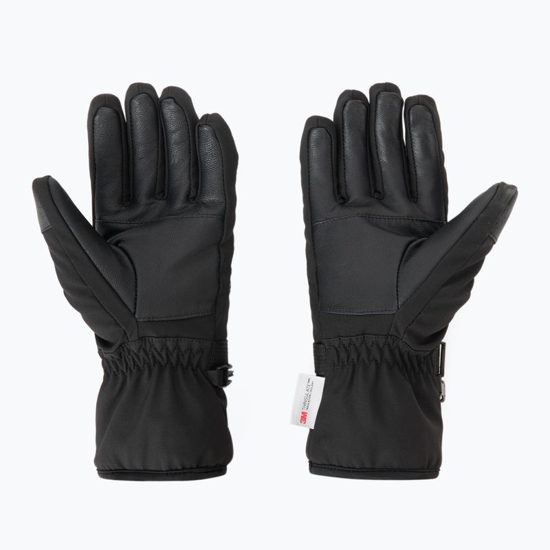 Damen-Skihandschuhe KADVA Mountain Flow Pro Leder 3M Thinsulate schwarz 3