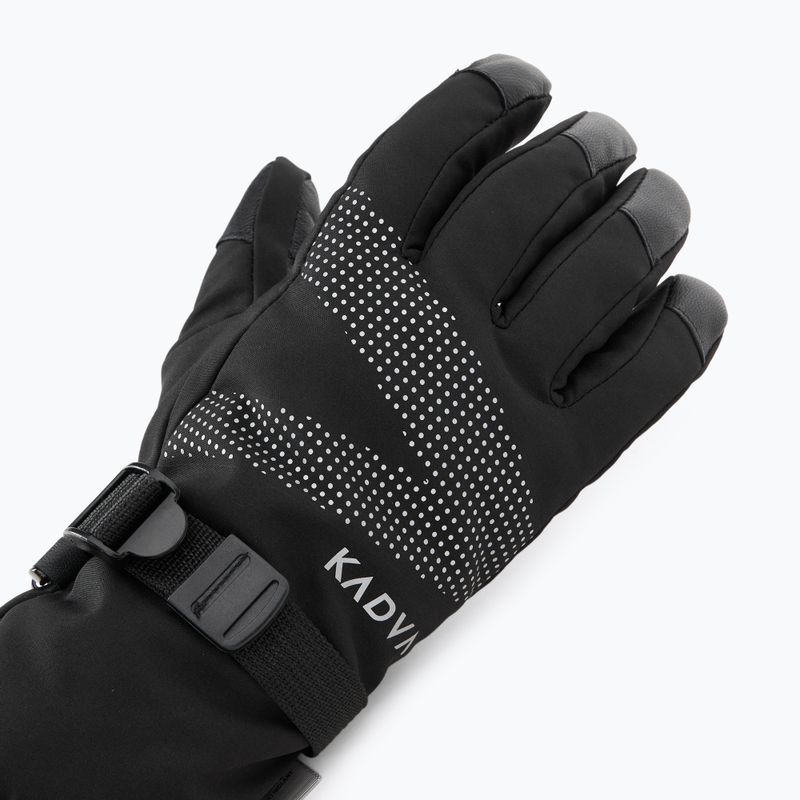 Damen-Skihandschuhe KADVA Mountain Flow Pro Leder 3M Thinsulate schwarz 4