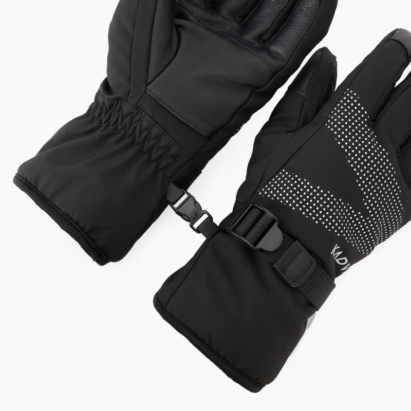 Damen-Skihandschuhe KADVA Mountain Flow Pro Leder 3M Thinsulate schwarz 6