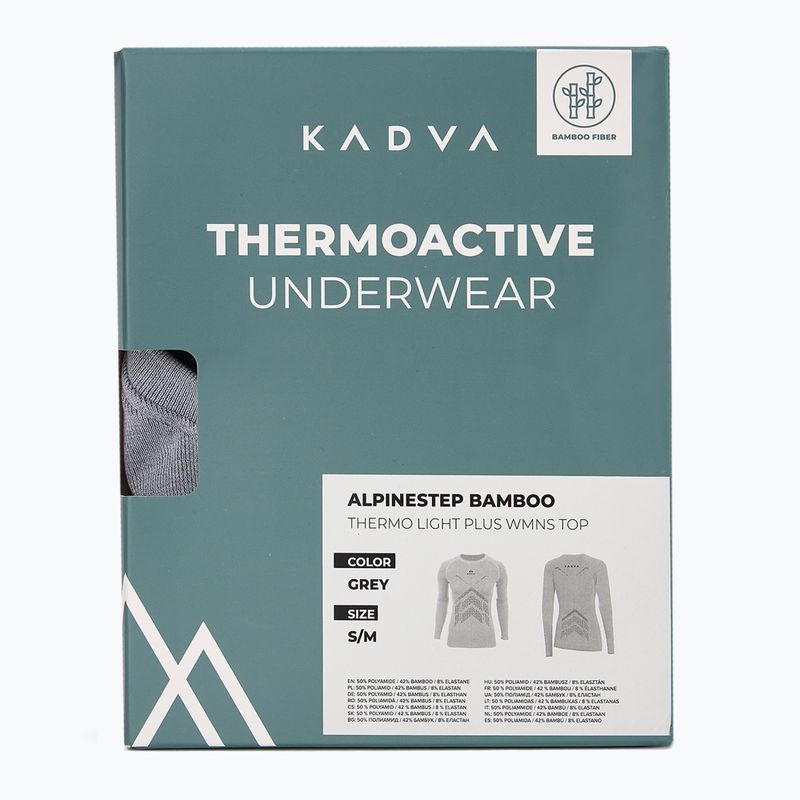 Damen Thermo-Sweatshirt KADVA ALPINESTEP BAMBOO THERMO LIGHT PLUS nahtlos grau 10