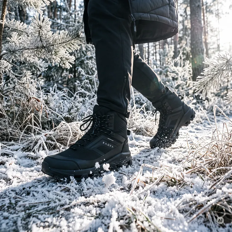 Herren-Trekkingschuhe KADVA Obsidian Mid WP schwarz 8