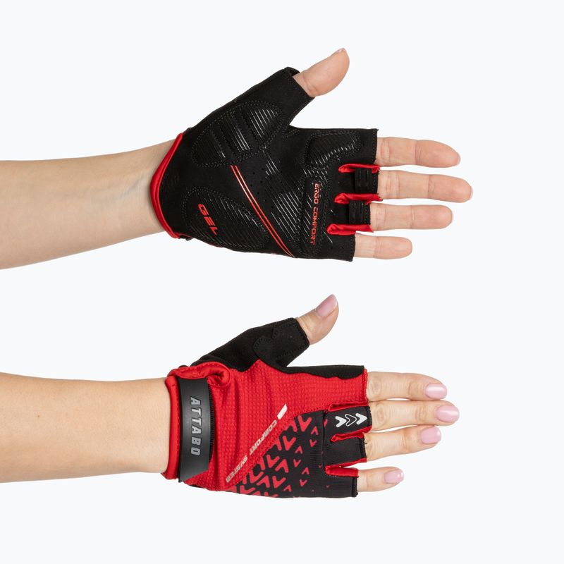 ATTABO Vito gel shock proof rot/schwarz Fahrradhandschuhe 4