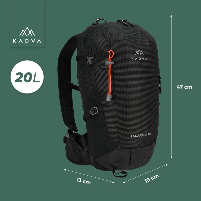 KADVA Escapada 20 l Wanderrucksack schwarz 18