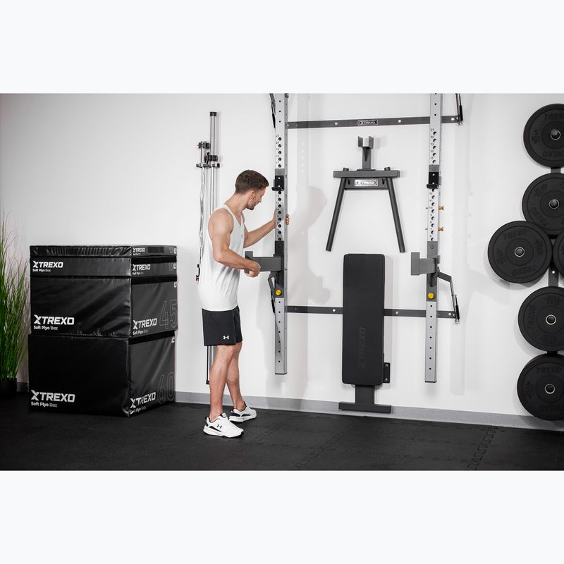 TREXO Mercury Wandkäfig mit Bank und Tellerhalter schwarz 11