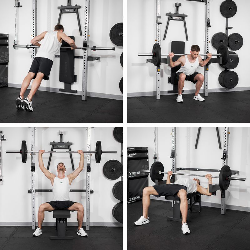 XTREXO Mercury Wandkäfig mit Bank und Tellerhalter schwarz 15