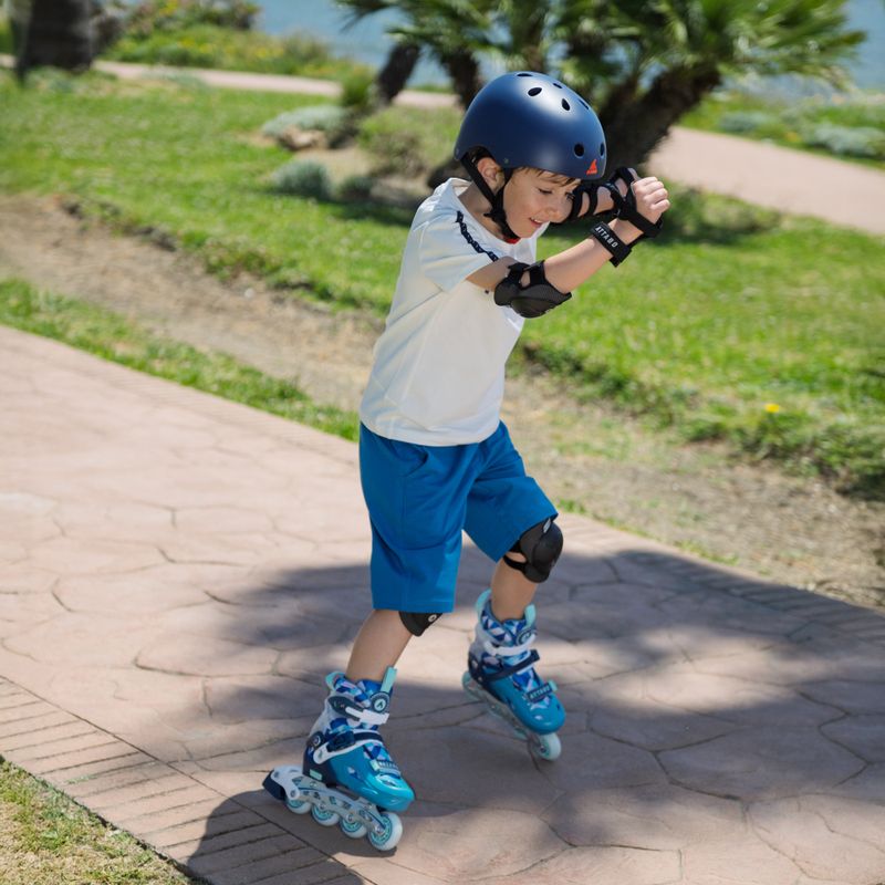 Kinder Inline-Skates ATTABO Flashled verstellbar blau 15