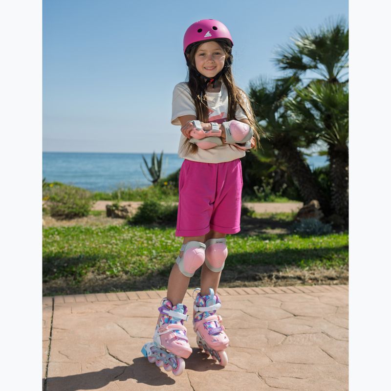 Kinder Inline-Skates ATTABO Flashled einstellbar rosa 14