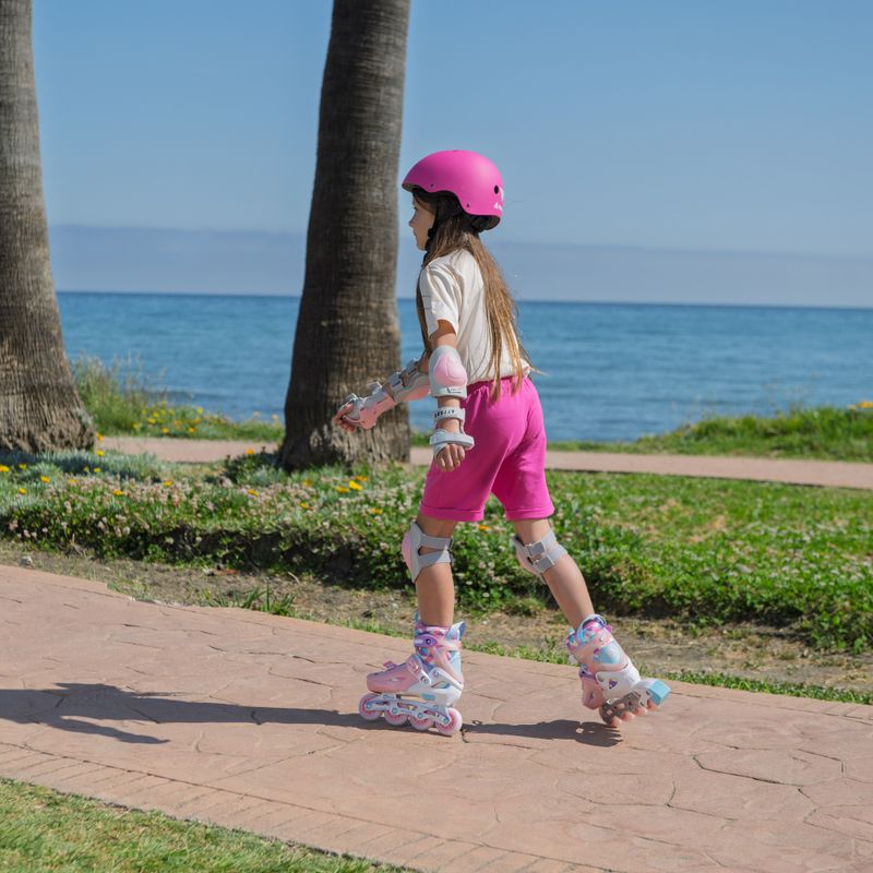 Kinder Inline-Skates ATTABO Flashled einstellbar rosa 17