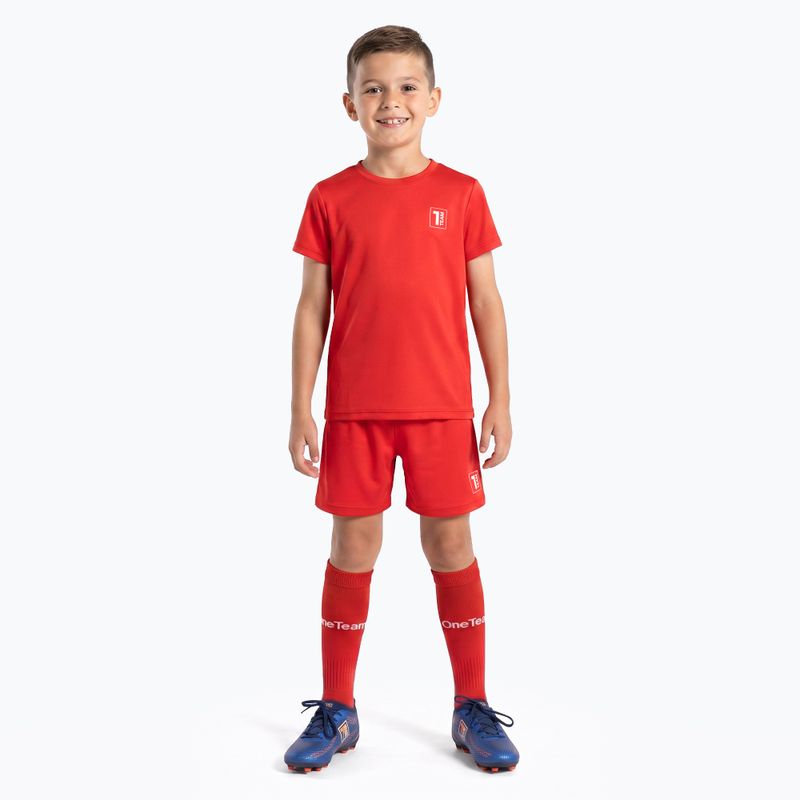 Kinder-Fußballset OneTeam Precision Set Trikot und Shorts rot