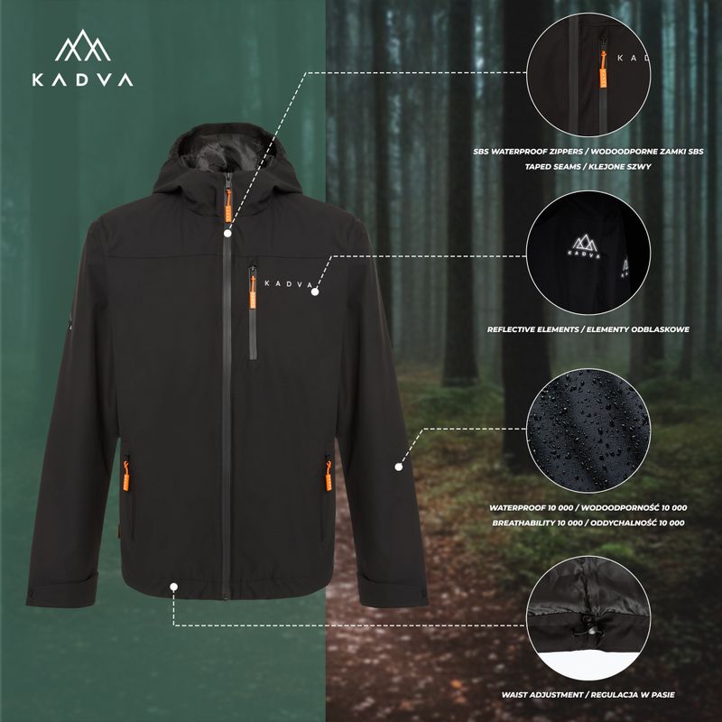Herren Regenjacke KADVA Forest schwarz 22