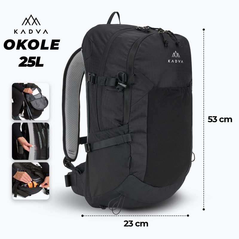 Touristenrucksack KADVA Okole 25 l schwarz 2