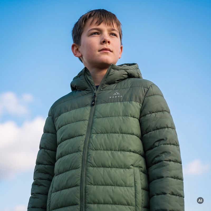 Kinderwattierte Jacke KADVA Snoway JRG grün 6
