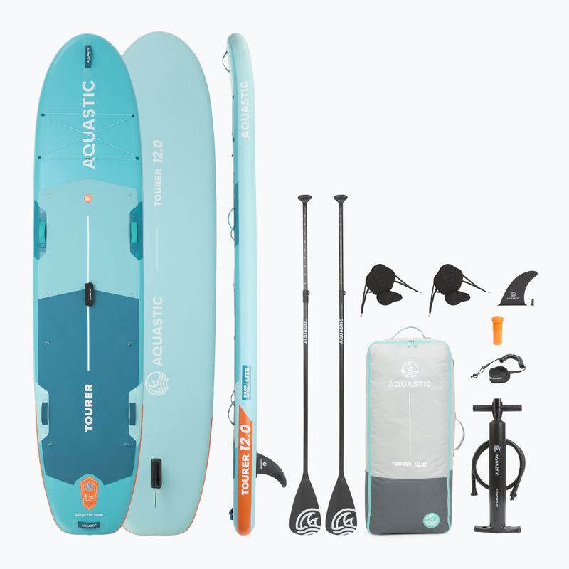Set Board SUP aufblasbar AQUASTIC Tourer 12'0" 2-os grün