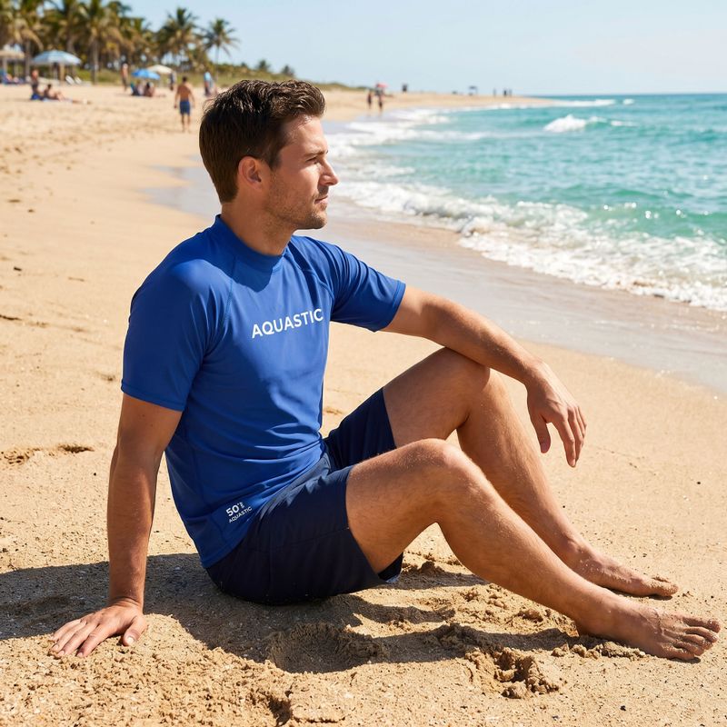 AQUASTIC UV 50+ UPF Schwimmshirt Rimos navy blau 6