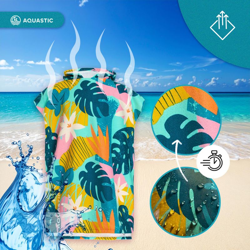 Kinderponcho AQUASTIC Sunny JR Blumen 14