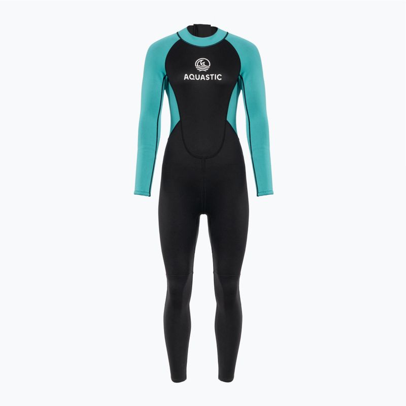 Damen Schwimmanzug AQUASTIC Wavey LG WMNS 2 mm schwarz/mint 2